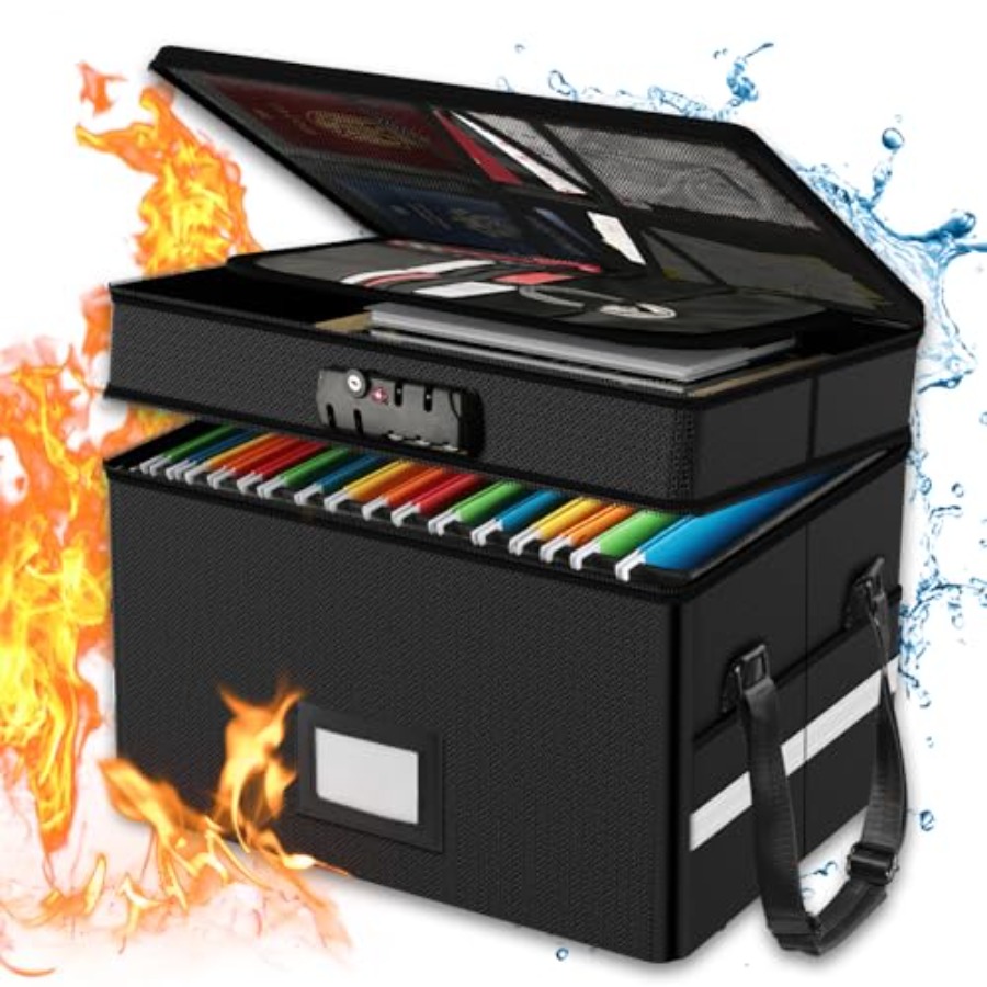 Fire Safe Document - Fireproof Document Box with Lock 2
