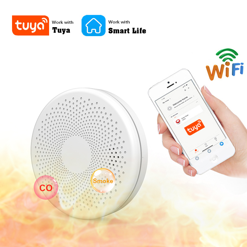 2 in 1 Version WiFi Tuya Smart - Smoke Detector Interconnected review and price