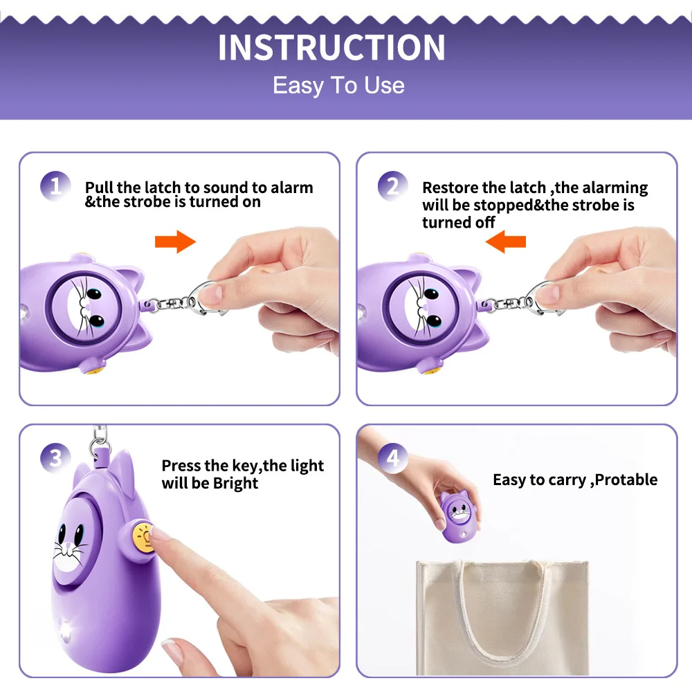 Cute Cat Personal Self Defense - Personal Alarm Keychain review and price