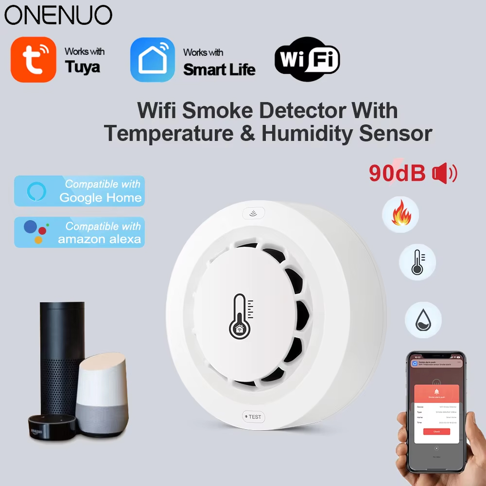 Tuya WiFi Smoke Alarm Temperat - Smoke Detector Interconnected review and price