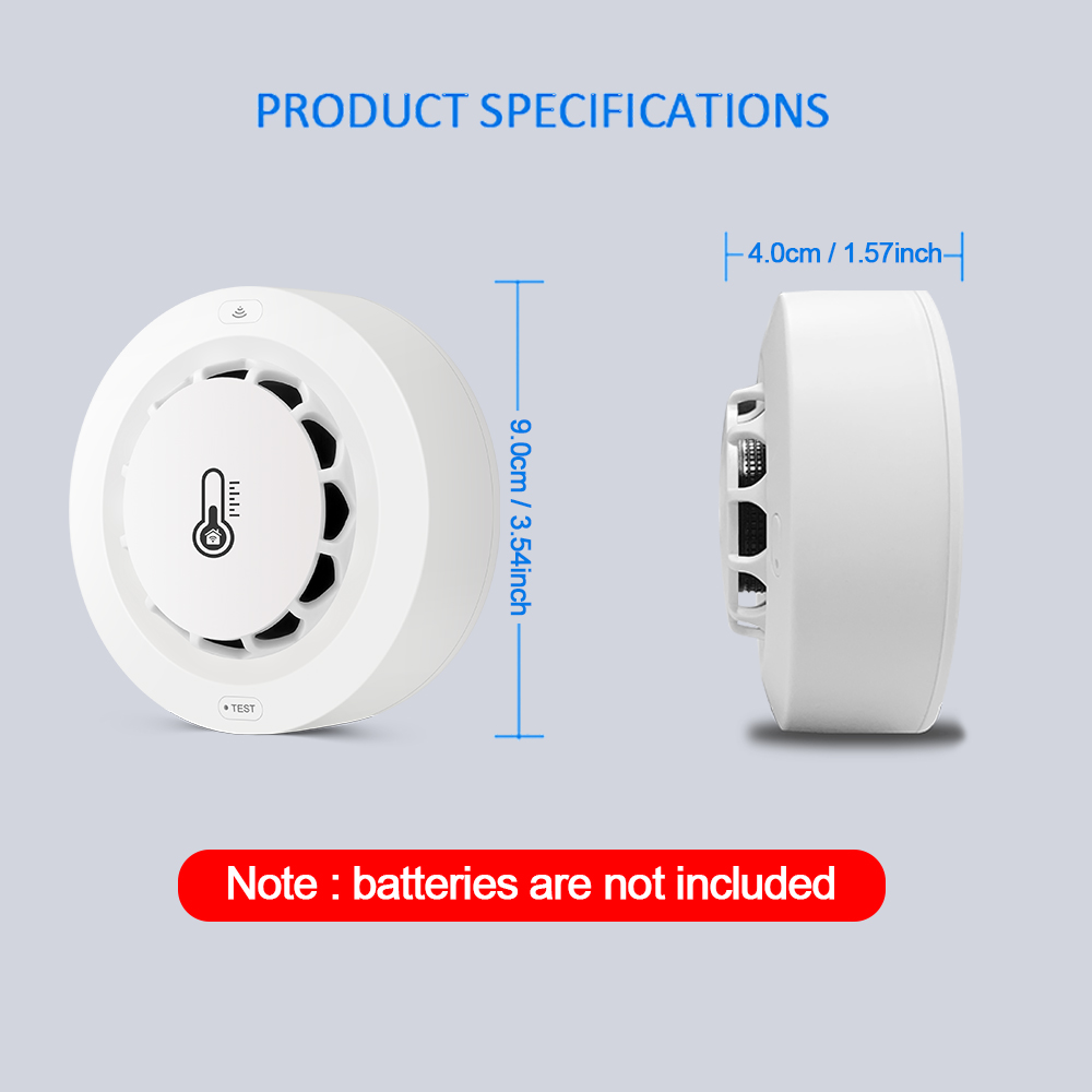 Tuya WiFi Smoke Alarm Temperat - Smoke Detector Interconnected review and price