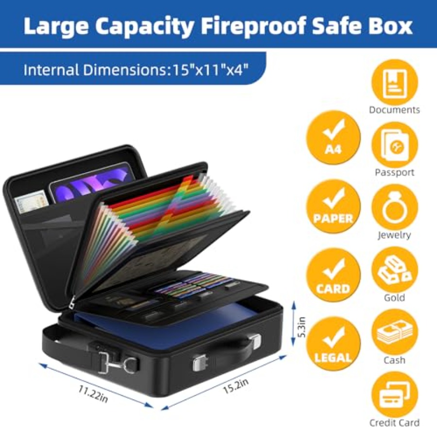Fireproof Document Box with Lo - Fire Safe Document review and price