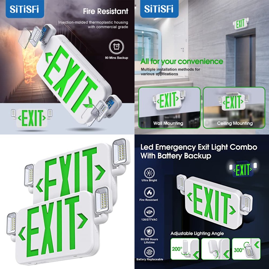 Led Combo Emergency Exit Sign  - Emergency Exit Sign review and price