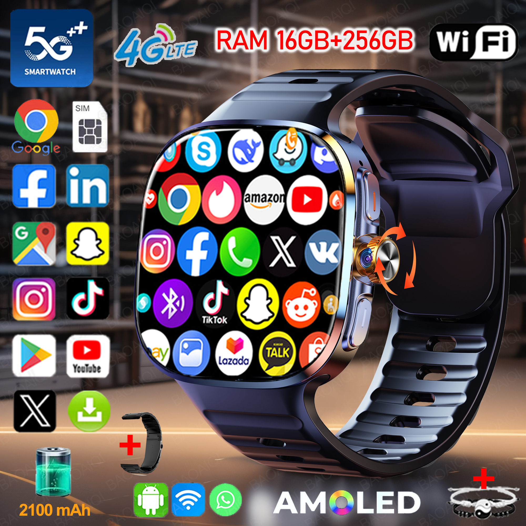 New Large Screen Smartwatch 4G - Window Lock Bar review and price