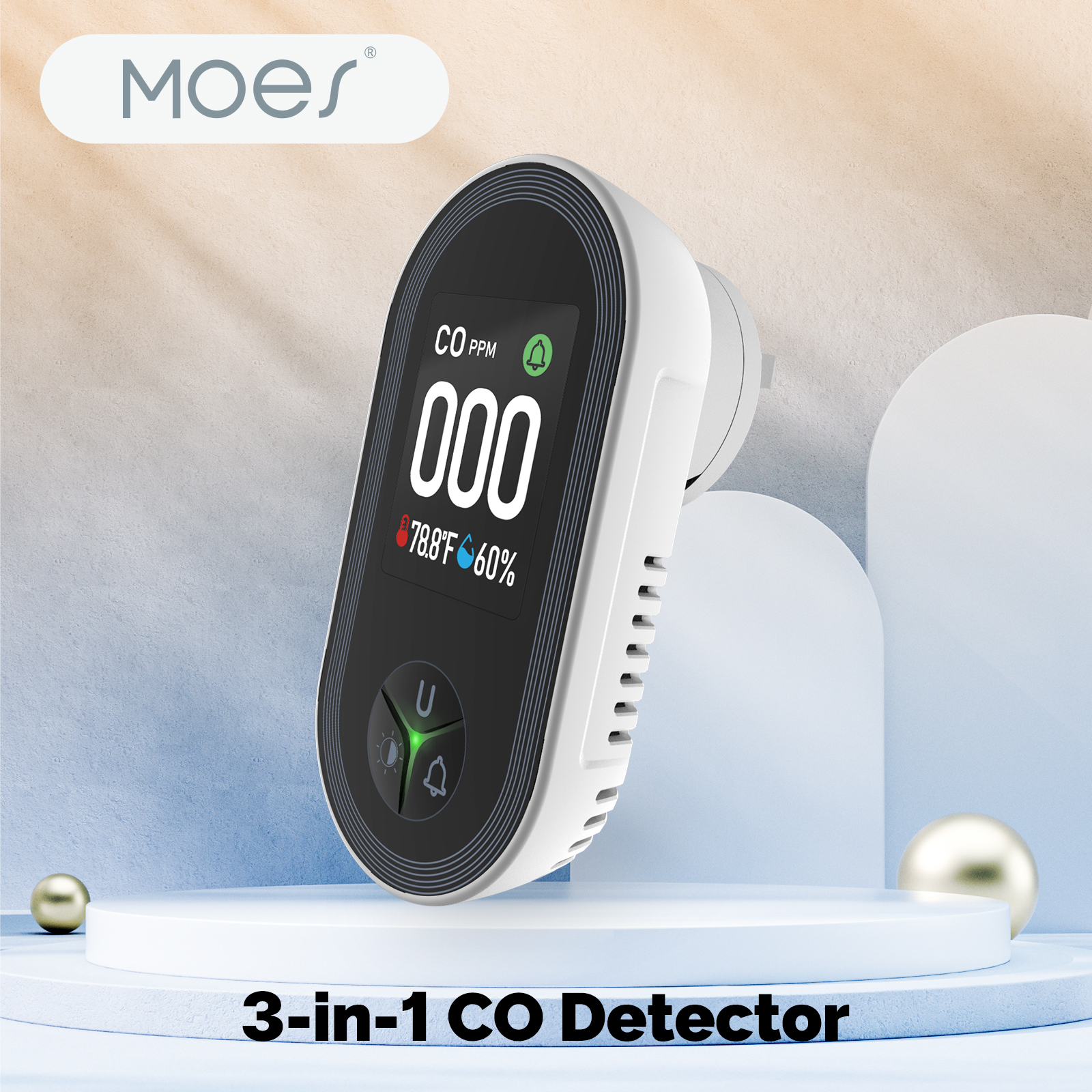 MOES 3-in-1 Plug-in CO Detecto - Co Detector Plug review and price