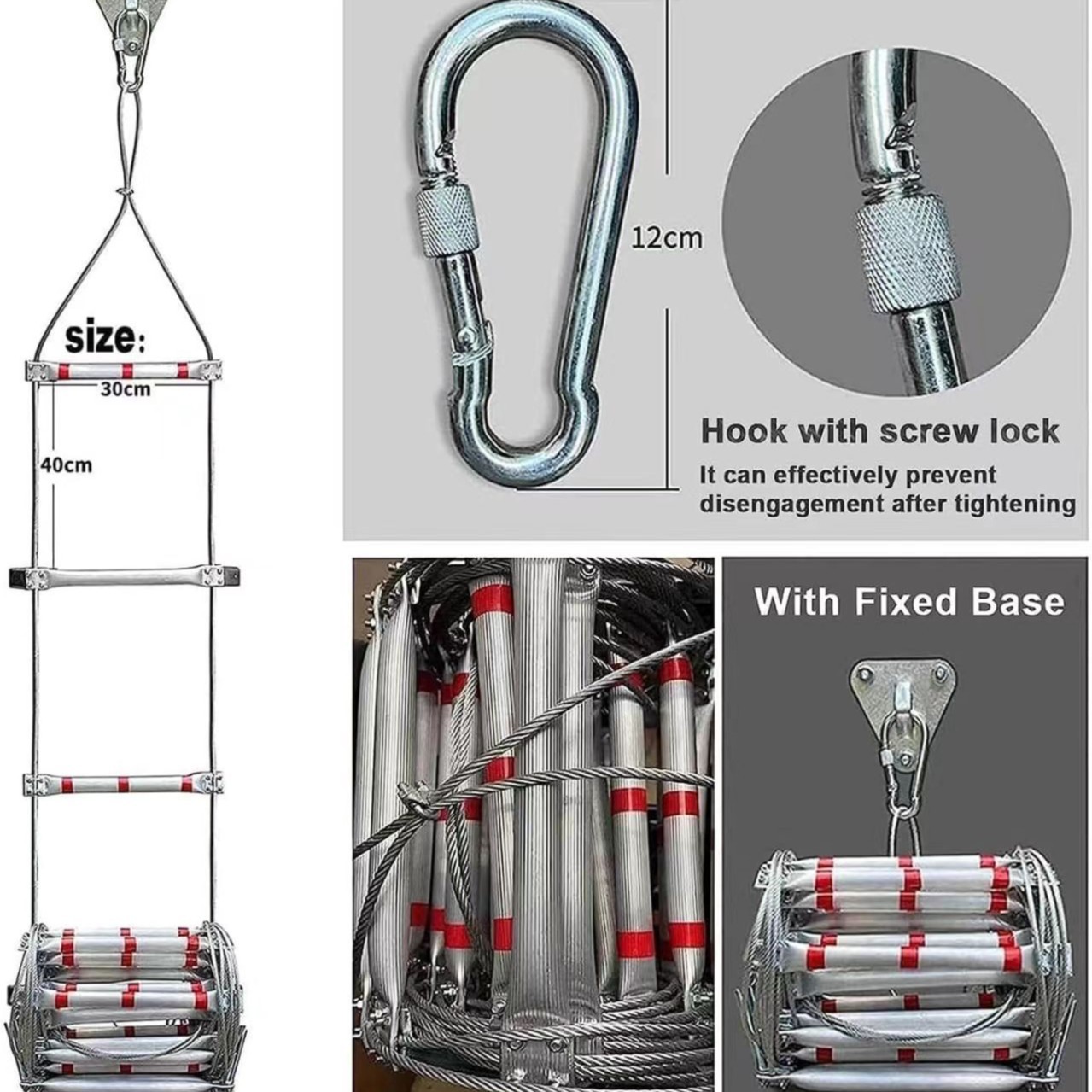 5M Soft Rope Ladder With Wire  - Fire Escape Ladder review and price