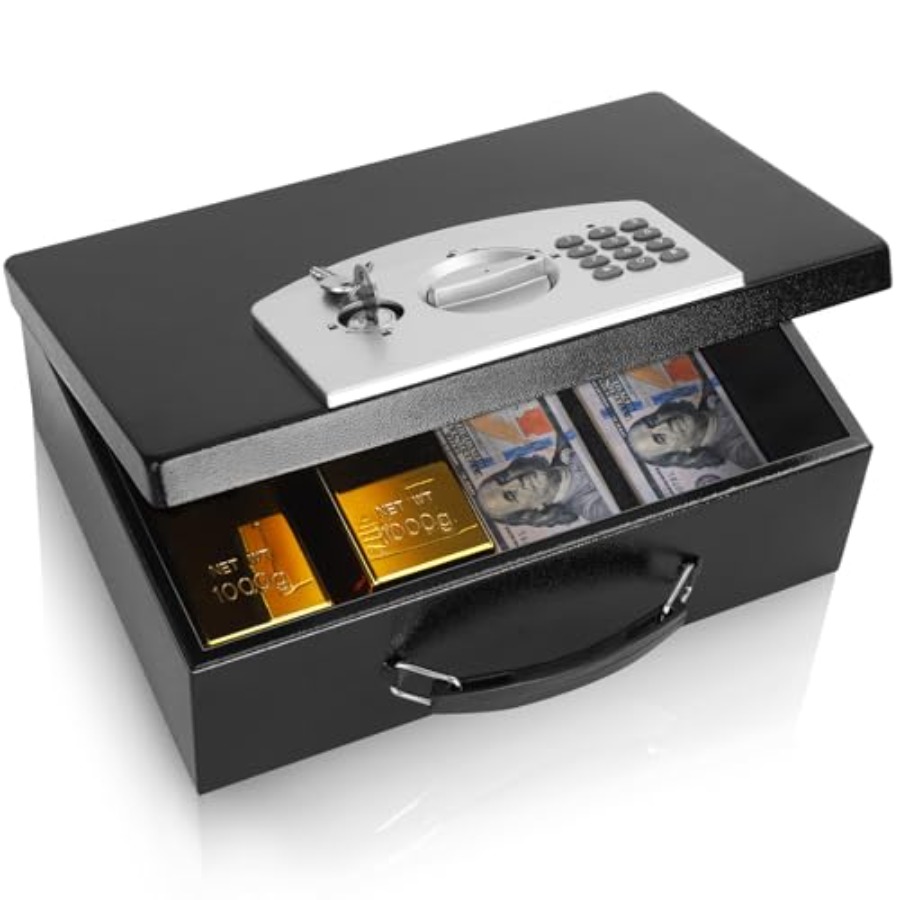 Portable Metal Safe Box with D - Fire Safe Document review and price