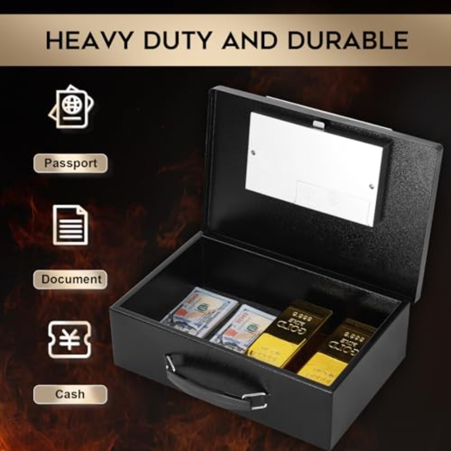 Portable Metal Safe Box with D - Fire Safe Document review and price