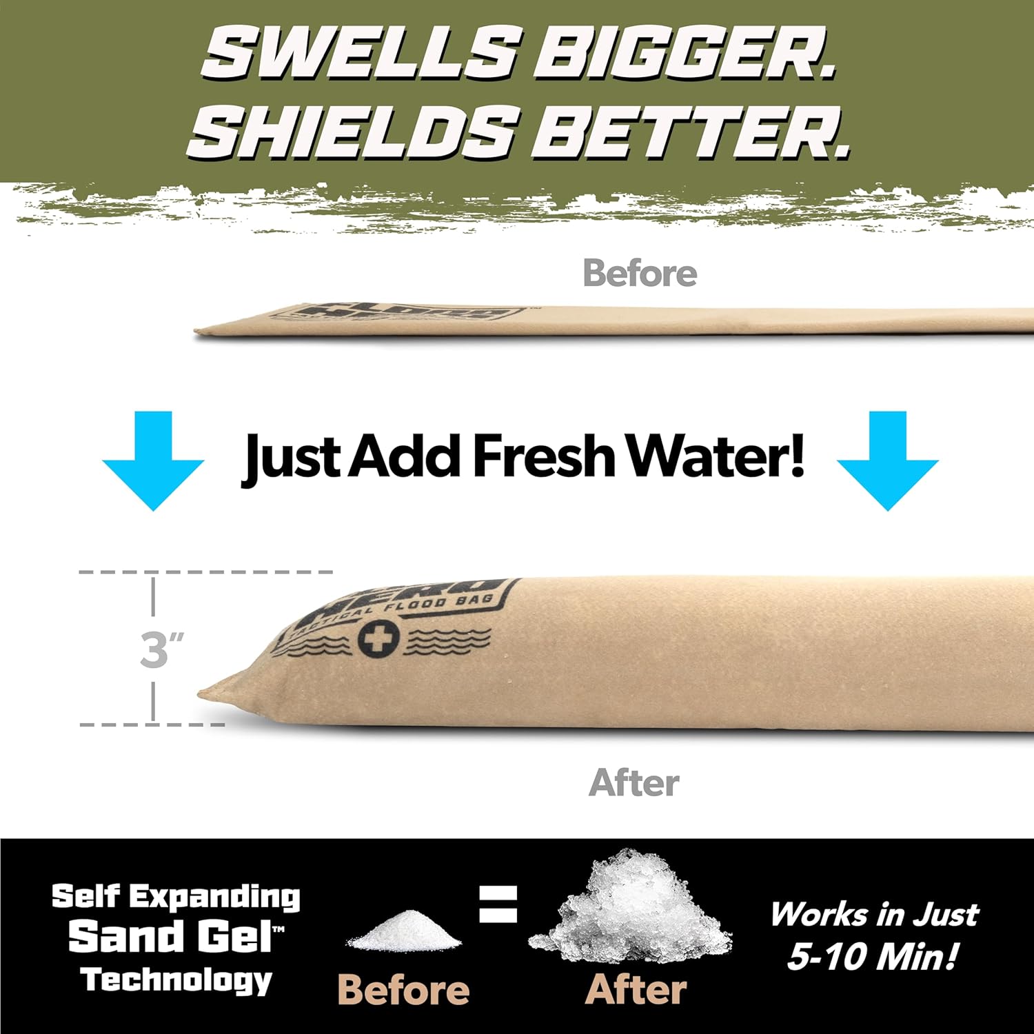 3 ft Water Activated Sandbags  - Flood Barrier Bag review and price