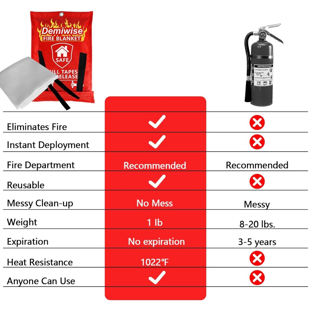 Thick Fire Blanket Emergency f - Fire Blanket Kitchen review and price