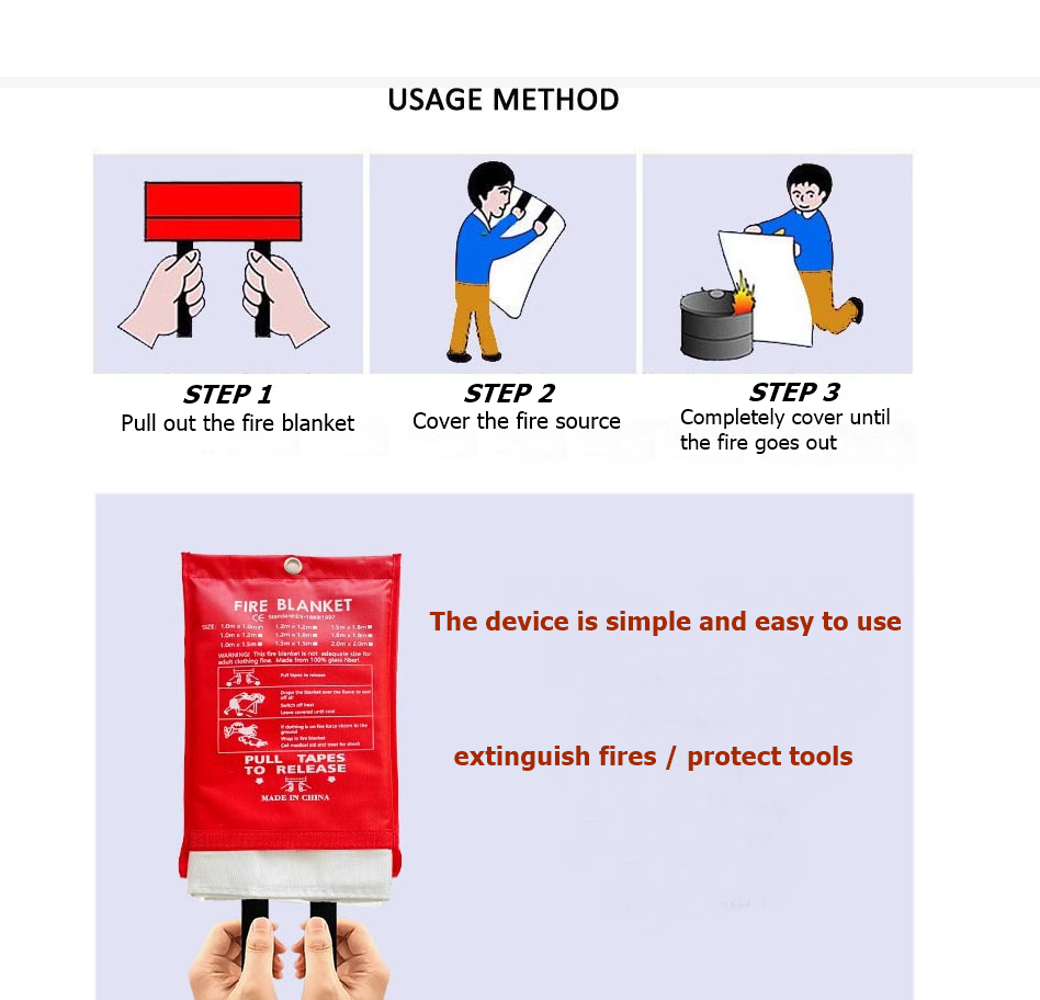 1M*1M Fire Blanket, Kitchen Es - Fire Blanket Kitchen review and price