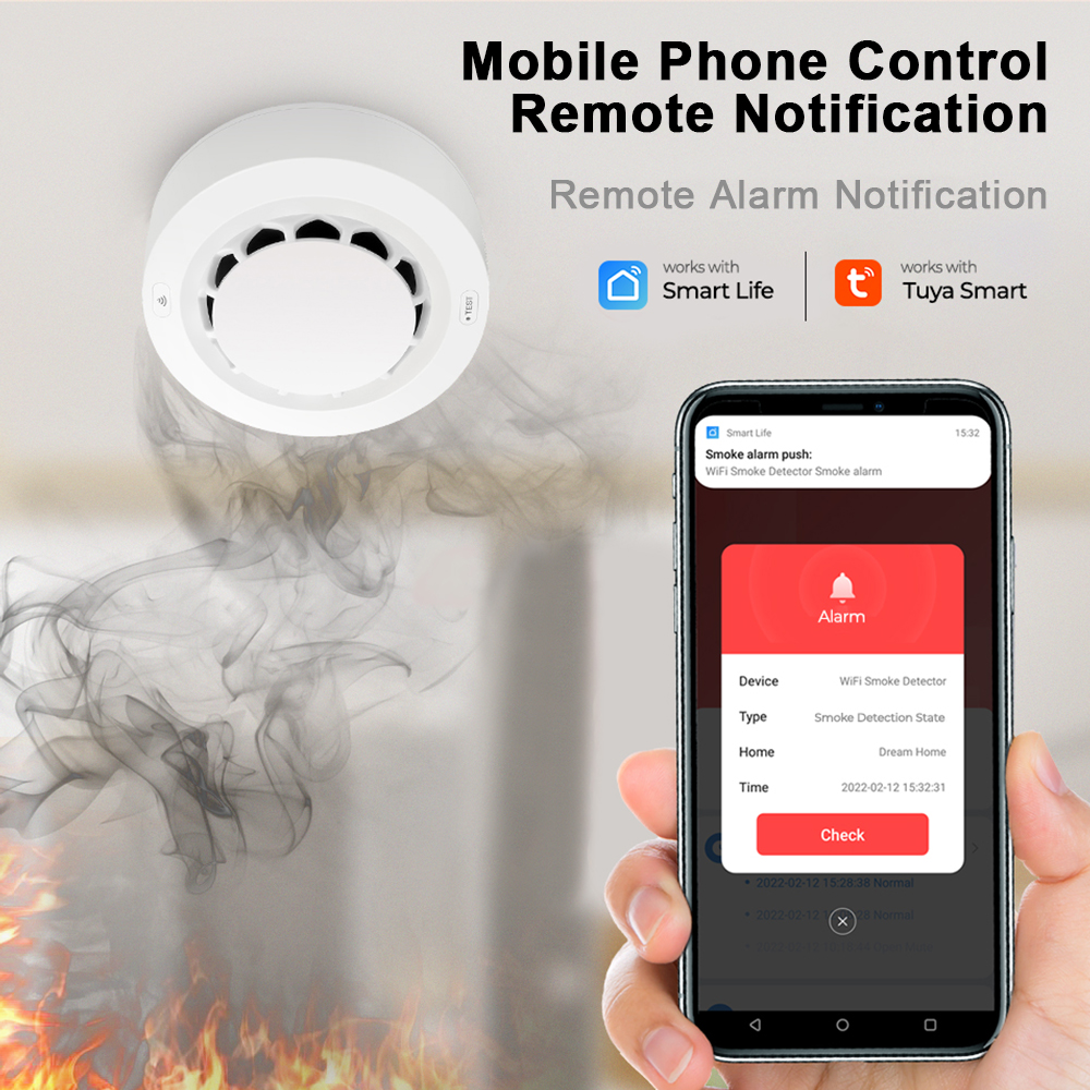 Tuya WiFi Smoke Alarm Fire Pro - Smoke Detector Interconnected review and price