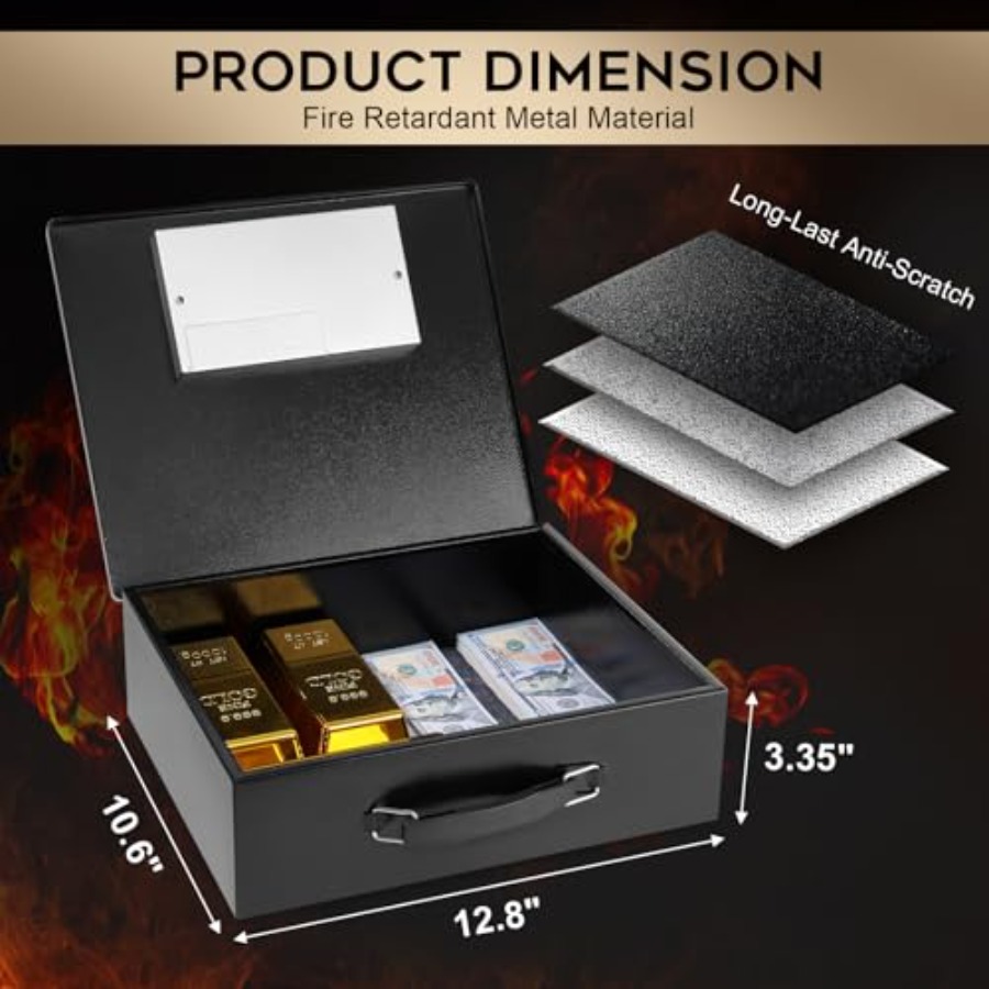 Portable Metal Safe Box with D - Fire Safe Document review and price